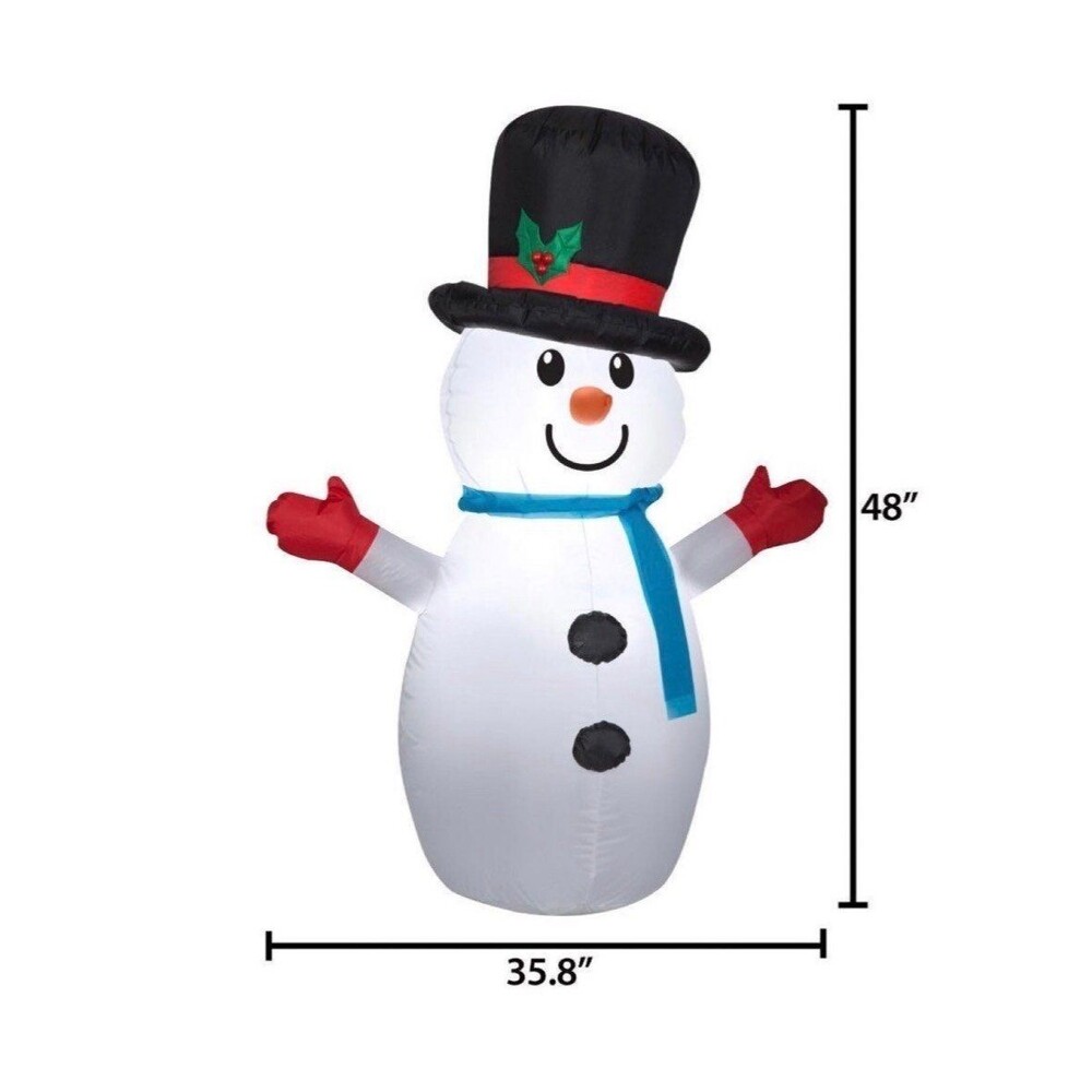 4ft Snowman Holiday Inflatable - Picture 2 of 4